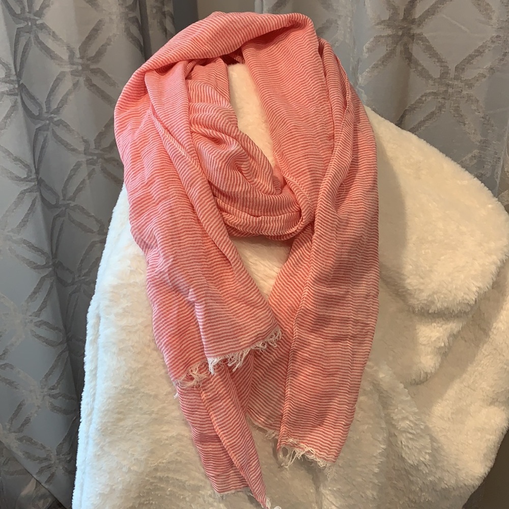 EUC:  Pink & White Lightweight scarf